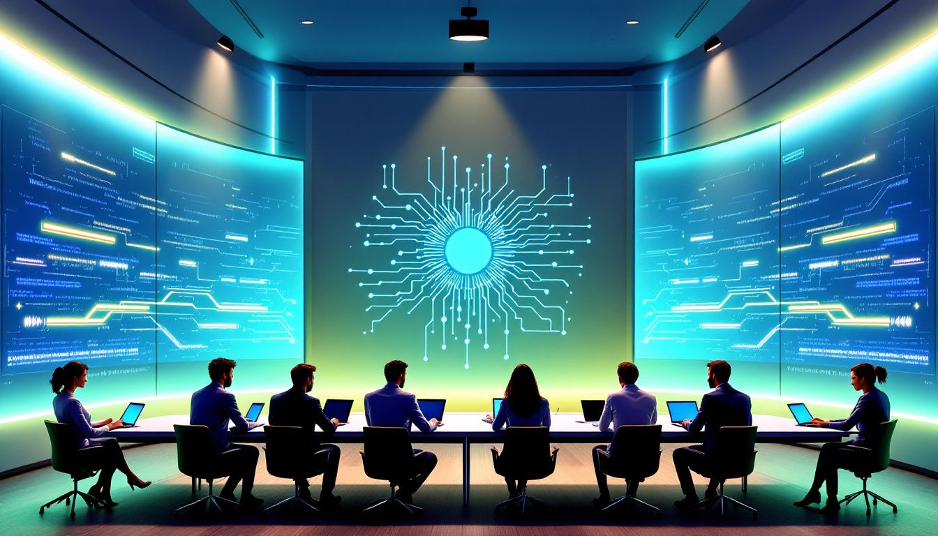 Ein Schulungsszenario mit Teilnehmern in einem Seminarraum.